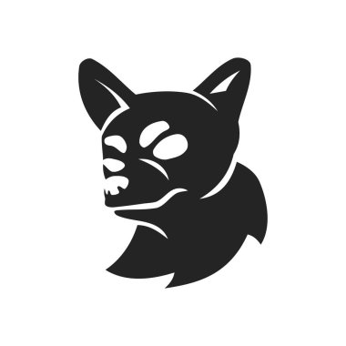 Chihuahua logo şablonu izole edildi. Marka Kimliği. Simge Soyut Vektör Grafiği