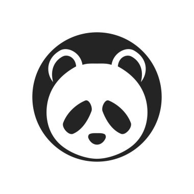 Panda Logosu şablonu izole edildi. Marka Kimliği. Simge Soyut Vektör Grafiği