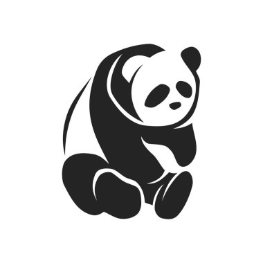 Panda Logosu şablonu izole edildi. Marka Kimliği. Simge Soyut Vektör Grafiği