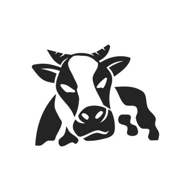 İnek logosu izole edildi. Marka Kimliği. Simge Soyut Vektör Grafiği