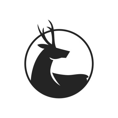 Geyik logosu izole edildi. Marka Kimliği. Simge Soyut Vektör Grafiği