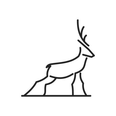 Geyik logosu izole edildi. Marka Kimliği. Simge Soyut Vektör Grafiği