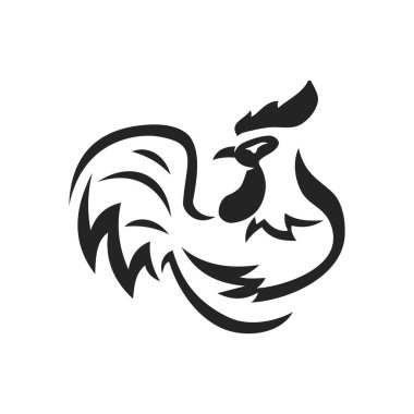 Tavuk kızartma logo şablonu izole edildi. Marka Kimliği. Simge Soyut Vektör Grafiği