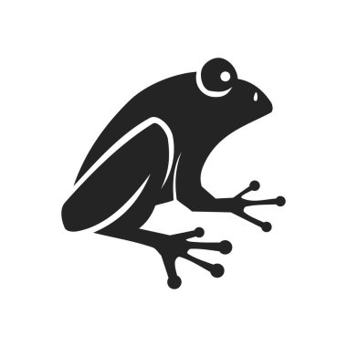 Kurbağa logosu izole edildi. Marka Kimliği. Simge Soyut Vektör Grafiği