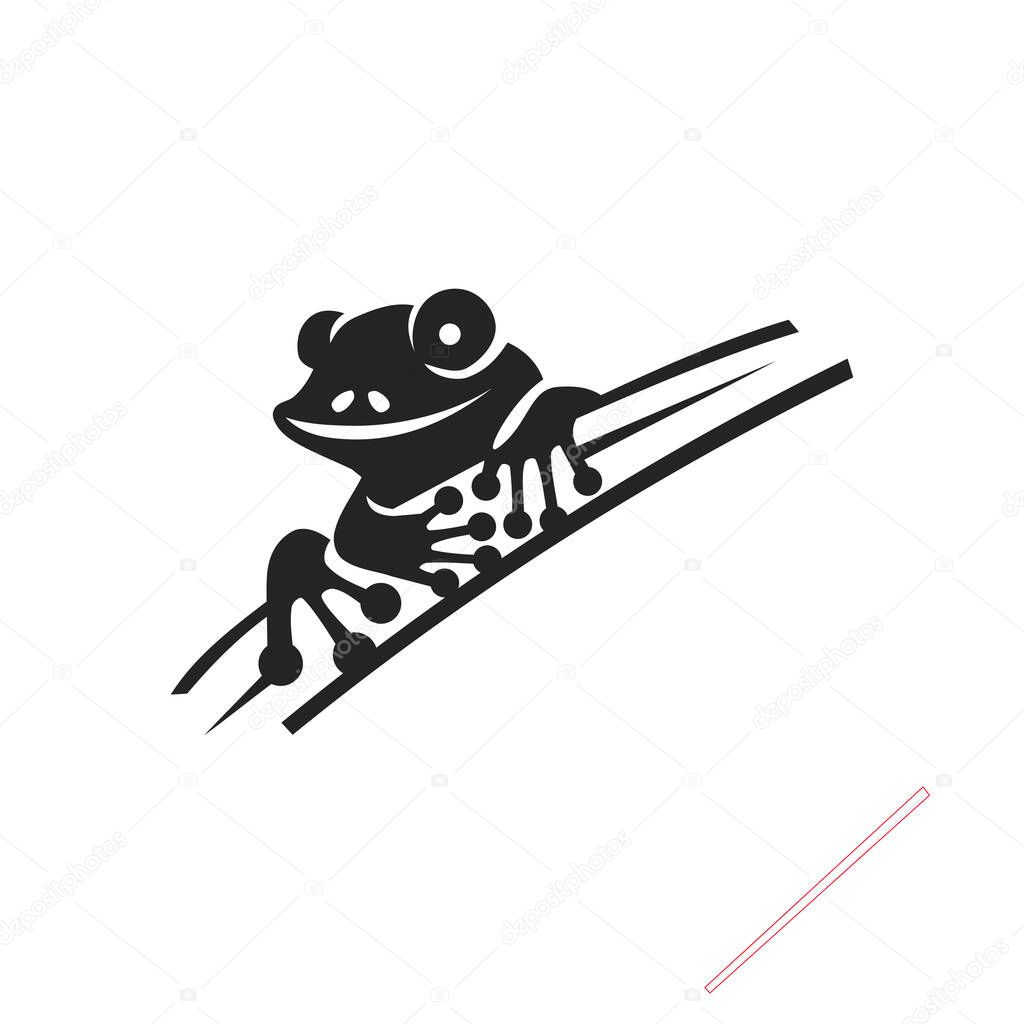 Frog logo template Isolated. Brand Identity. Icon Abstract Vector graphic