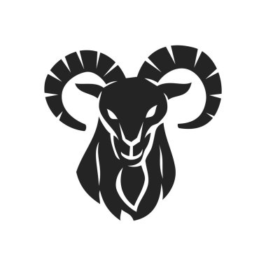 Keçi logosu şablonu izole edildi. Marka Kimliği. Simge Soyut Vektör Grafiği