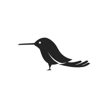 Kolibri logo şablonu izole edildi. Marka Kimliği. Simge Soyut Vektör Grafiği