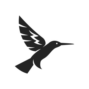 Kolibri logo şablonu izole edildi. Marka Kimliği. Simge Soyut Vektör Grafiği