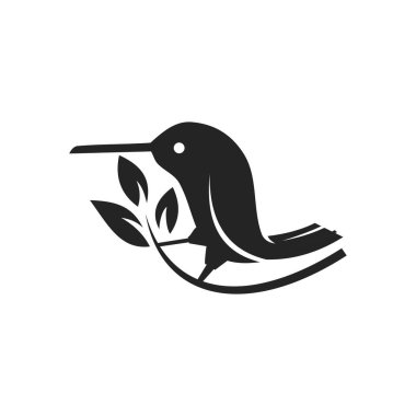 Kolibri logo şablonu izole edildi. Marka Kimliği. Simge Soyut Vektör Grafiği