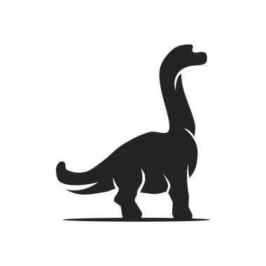 Brachiosaurus logo şablonu izole edildi. Marka Kimliği. Simge Soyut Vektör Grafiği