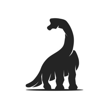 Brachiosaurus logo şablonu izole edildi. Marka Kimliği. Simge Soyut Vektör Grafiği