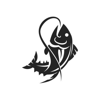 Ton balığı logo şablonu izole edildi. Marka Kimliği. Simge Soyut Vektör Grafiği