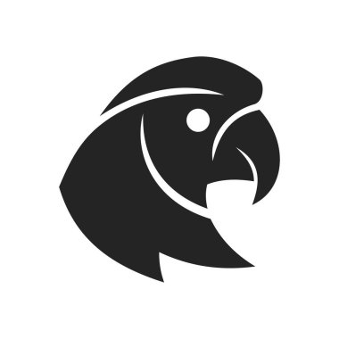 Papağan logosu şablonu izole edildi. Marka Kimliği. Simge Soyut Vektör Grafiği