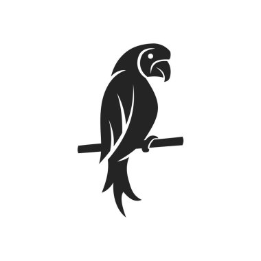 Papağan logosu şablonu izole edildi. Marka Kimliği. Simge Soyut Vektör Grafiği