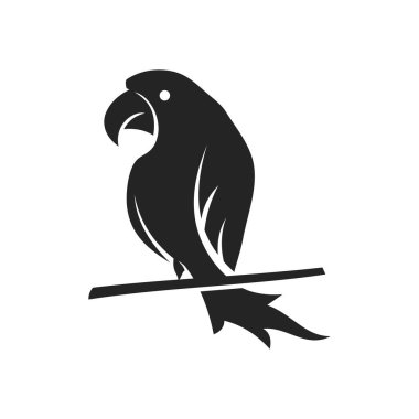 Papağan logosu şablonu izole edildi. Marka Kimliği. Simge Soyut Vektör Grafiği