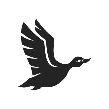 Ördek logosu izole edildi. Marka Kimliği. Simge Soyut Vektör Grafiği