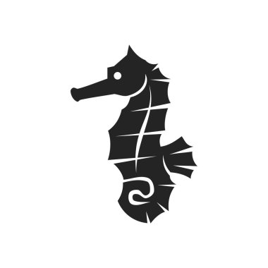 Deniz atı logosu şablonu izole edildi. Marka Kimliği. Simge Soyut Vektör Grafiği