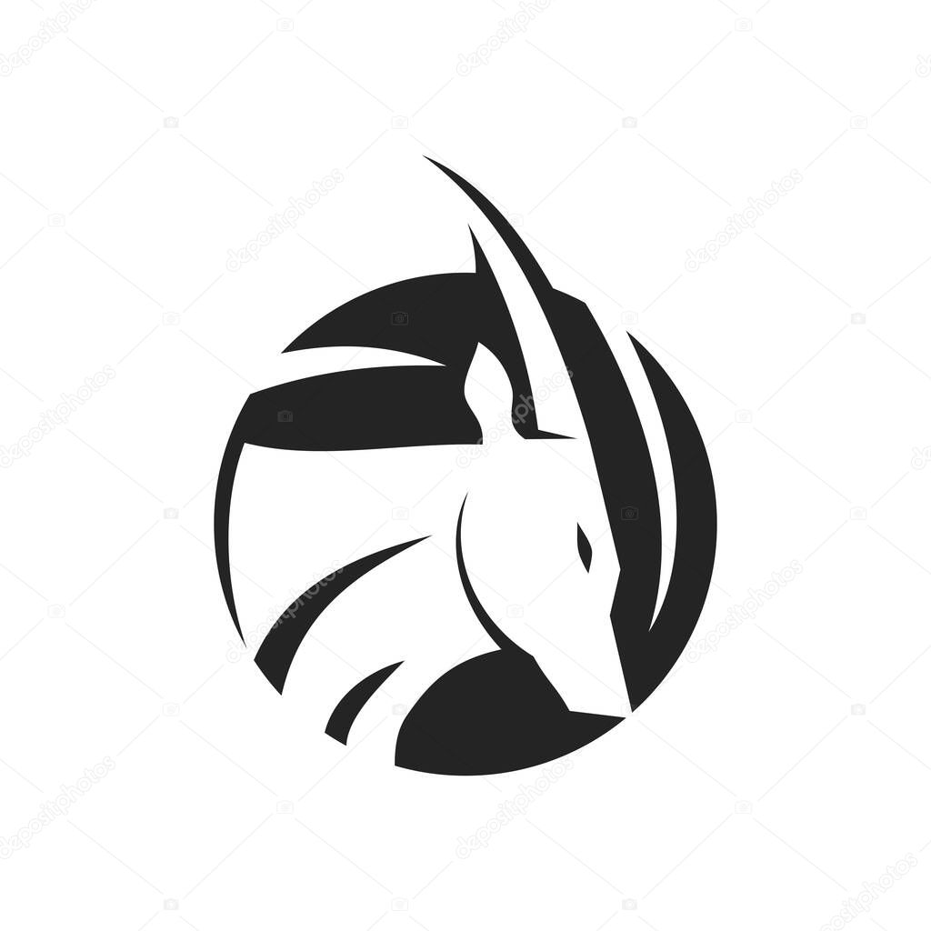 Oryx Logo template Isolated. Brand Identity. Icon Abstract Vector graphic