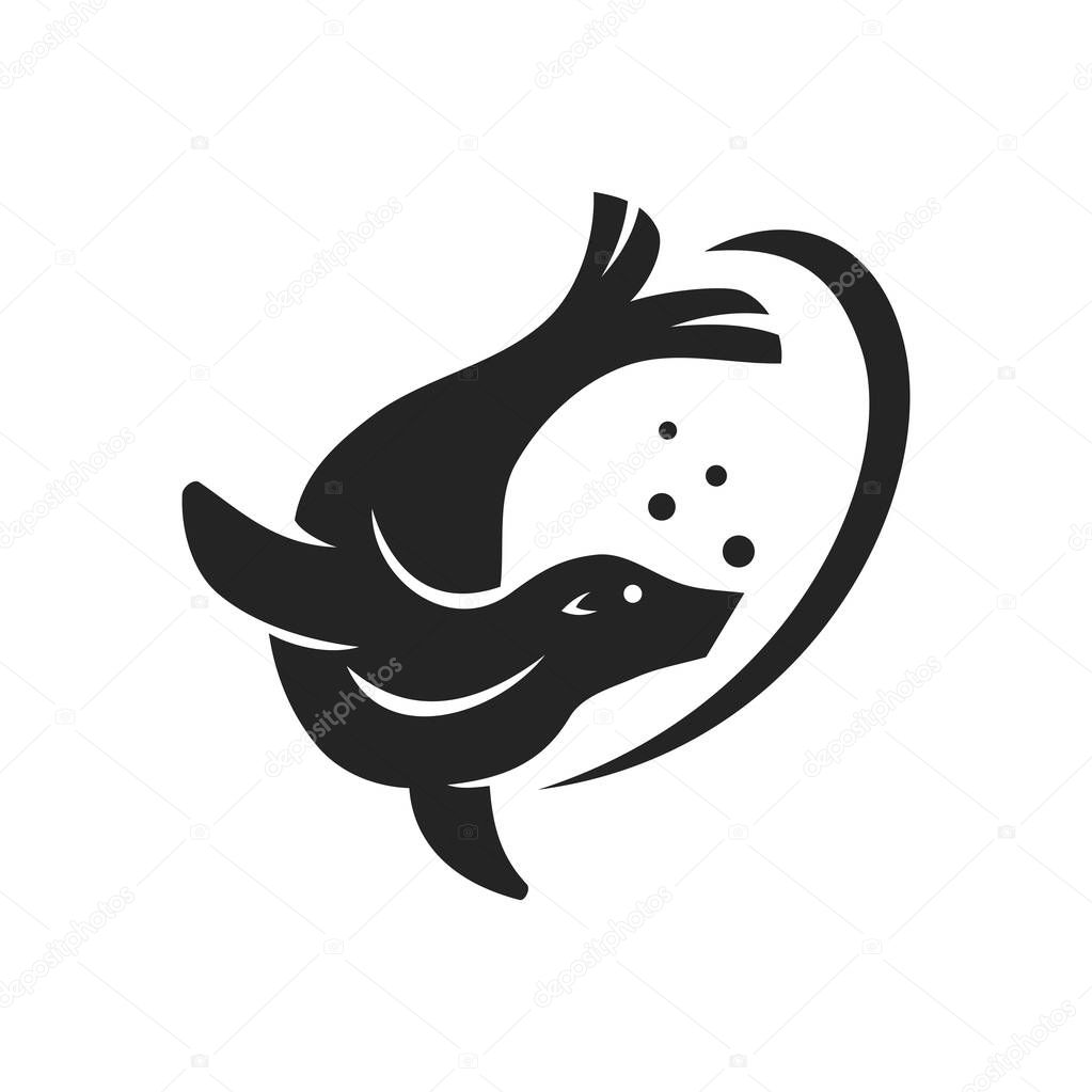 Sea Lion Logo template Isolated. Brand Identity. Icon Abstract Vector graphic