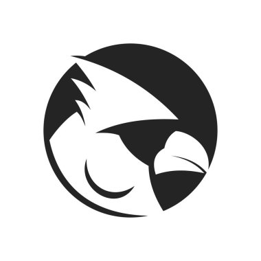 Kardinal Kuş Logosu şablonu izole edildi. Marka Kimliği. Simge Soyut Vektör Grafiği