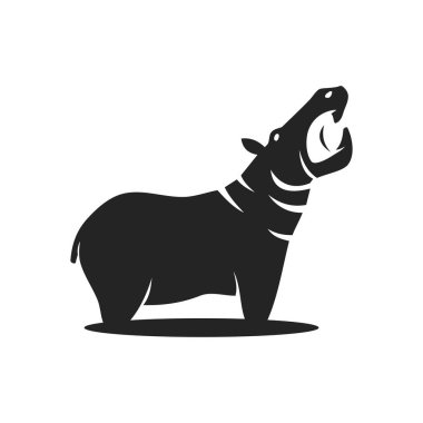 Hippopotamus Logosu şablonu izole edildi. Marka Kimliği. Simge Soyut Vektör Grafiği