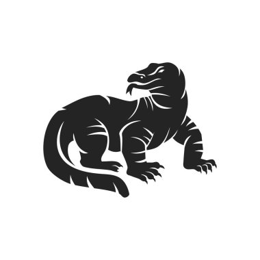 Komodo Logo şablonu izole edildi. Marka Kimliği. Simge Soyut Vektör Grafiği