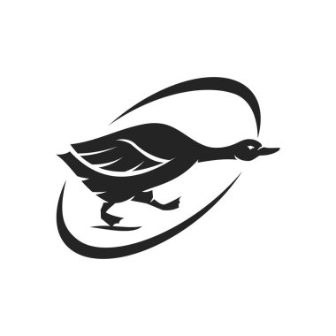 Kaz logosu şablonu izole edildi. Marka Kimliği. Simge Soyut Vektör Grafiği