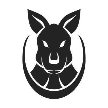 Kanguru Logosu şablonu izole edildi. Marka Kimliği. Simge Soyut Vektör Grafiği