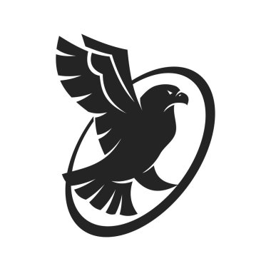 Falcon Logo şablonu izole edildi. Marka Kimliği. Simge Soyut Vektör Grafiği