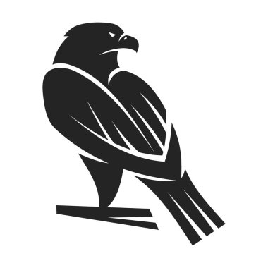 Falcon Logo şablonu izole edildi. Marka Kimliği. Simge Soyut Vektör Grafiği