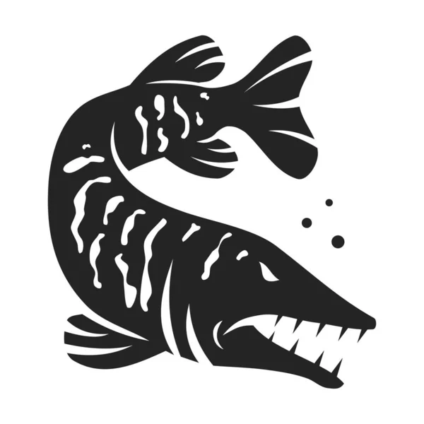 Muskellunge Peixe Logotipo Modelo Isolado Identidade Marca Ícone Abstrato Vetor Ilustração De Bancos De Imagens