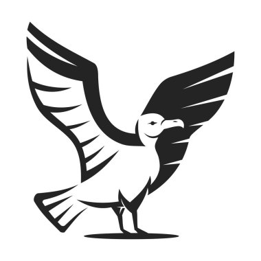 Martı logosu izole edildi. Marka Kimliği. Simge Soyut Vektör Grafiği