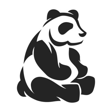 Panda Logosu şablonu izole edildi. Marka Kimliği. Simge Soyut Vektör Grafiği