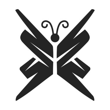 Kelebek logosu izole edildi. Marka Kimliği. Simge Soyut Vektör Grafiği