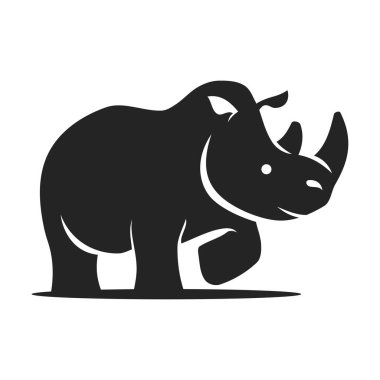 Gergedan logosu şablonu izole edildi. Marka Kimliği. Simge Soyut Vektör Grafiği