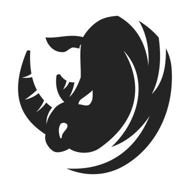 Gergedan logosu şablonu izole edildi. Marka Kimliği. Simge Soyut Vektör Grafiği