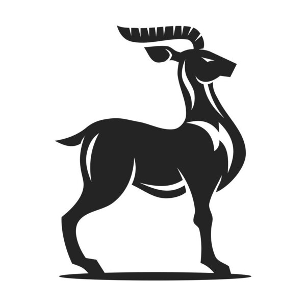 Шаблон логотипа Gazelle изолирован. Идентификация бренда. Абстрактный векторный график