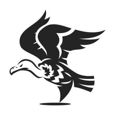 Akbaba Hayvan Logosu şablonu izole edildi. Marka Kimliği. Simge Soyut Vektör Grafiği