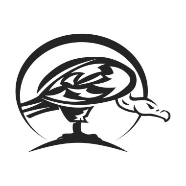 Akbaba Hayvan Logosu şablonu izole edildi. Marka Kimliği. Simge Soyut Vektör Grafiği