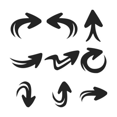 Ok Vektör Paketi: Fırça ve Boya Elementleri ile Sıkıntılı Ok Tasarımı