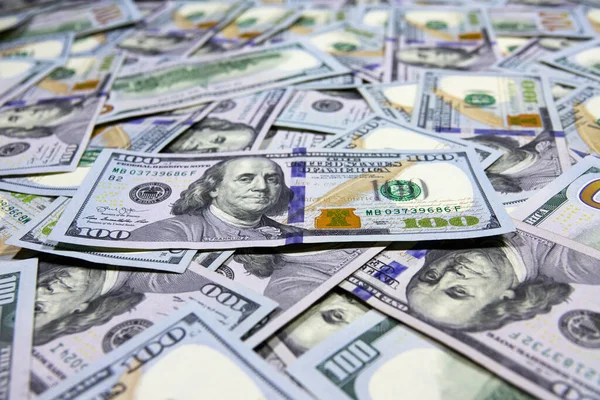 100 Dolarlık Banknotların Kapanışı Için Amerikan Ulusal Para Birimi Amerikan — Stok fotoğraf