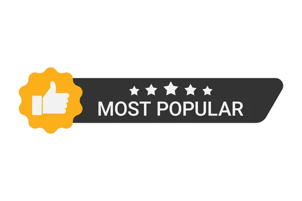 Najpopularniejsza Etykieta Pięcioma Gwiazdami Kciukami Góry — Wektor stockowy
