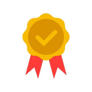 Sertifika rozet vektör simgesi beyaz arkaplanda izole edildi