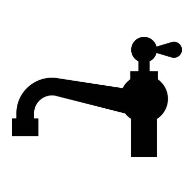 Su musluğu simgesi saf beyaz arkaplanda izole