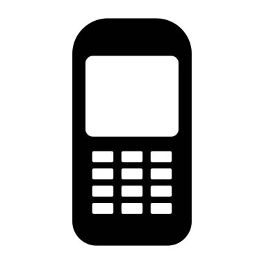 Eski düğme telefon simgesi beyaz arkaplanda izole edildi