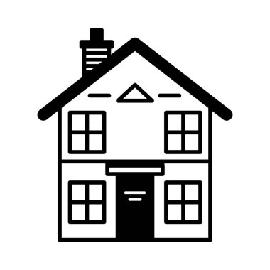 Beyaz arkaplanda ev siyah vektör simgesi izole