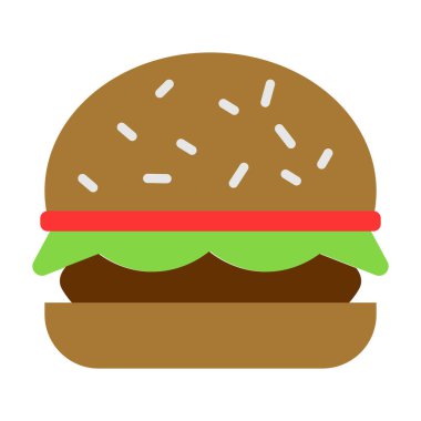 Hamburger vektör simgesi beyaz arkaplanda izole