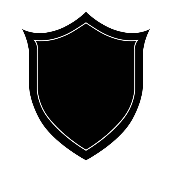 Shield Schwarzes Symbol Isoliert Auf Weißem Hintergrund lizenzfreie Stockillustrationen