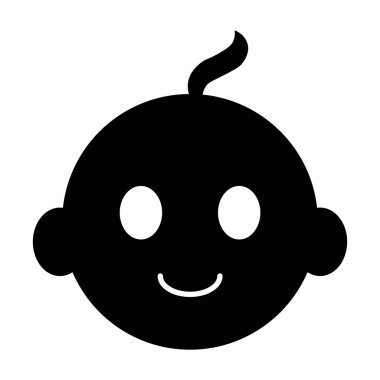 Bebek siyah simgesi beyaz arkaplanda izole edildi