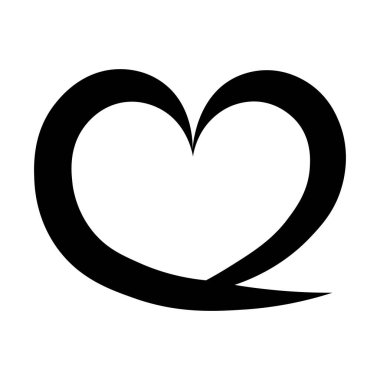 Beyaz arkaplanda soyut kalp simgesi izole edildi